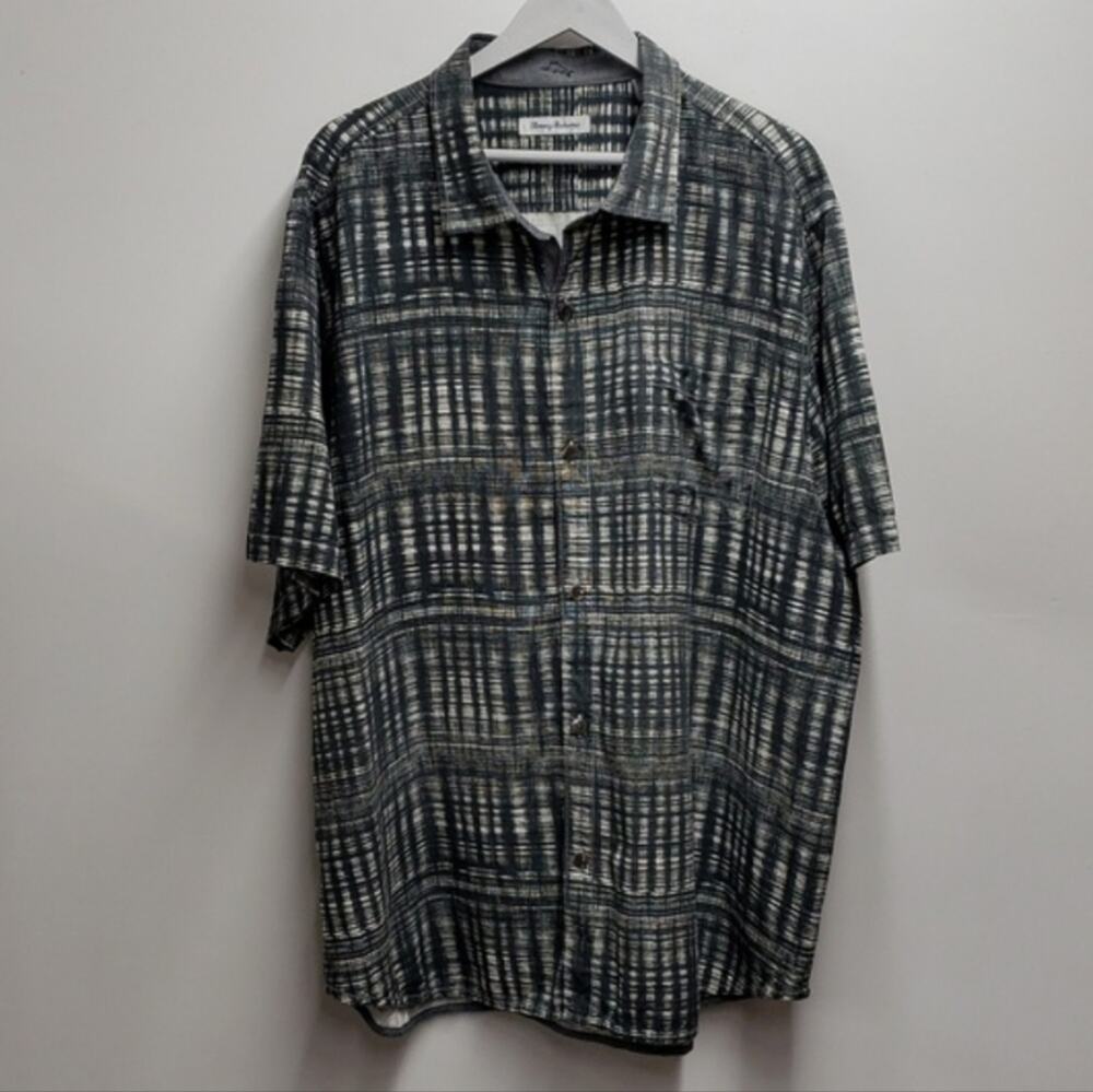 Tommy Bahama Daybreak Batik 100% Silk Short Sleeve Shirt Mens Size XXL